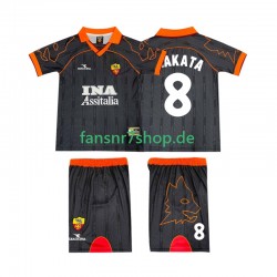 AS Rom fußball trikot NAKATA 8 2000 Kinder Auswärts Retro 1999 Kurzarm