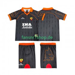 AS Rom fußball trikot 2000 Kinder Auswärts Retro 1999 Kurzarm