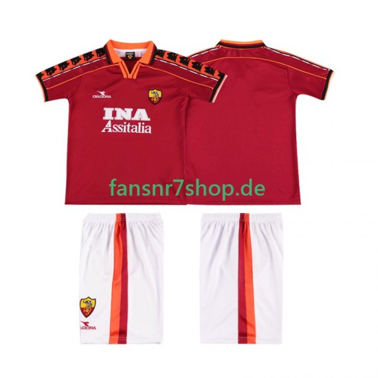 AS Rom fußball trikot 1998 Kinder Heim Retro 1999 Kurzarm