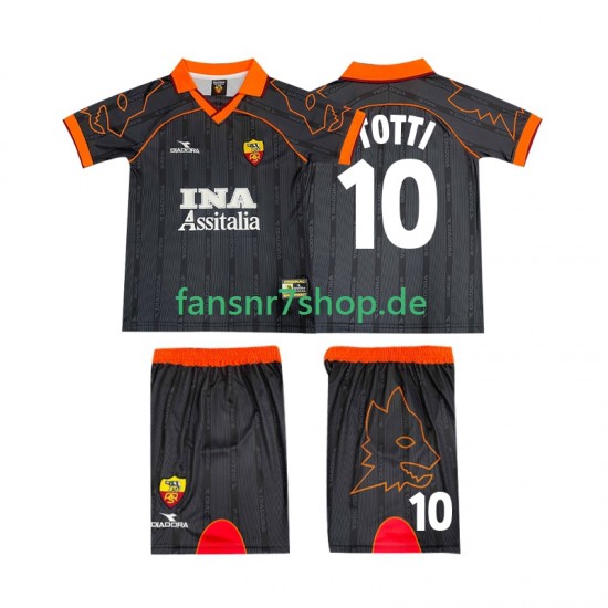 AS Rom fußball trikot TOTTI 10 2000 Kinder Auswärts Retro 1999 Kurzarm