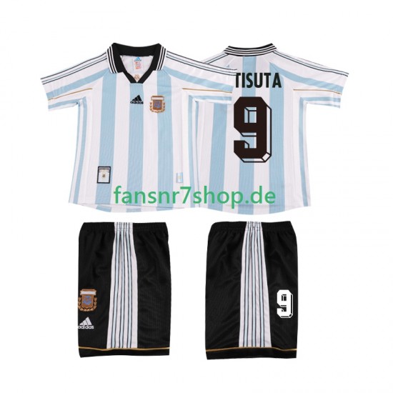 Argentinien fußball trikot BATISUTA 9 1998 Kinder Heim Retro Kurzarm