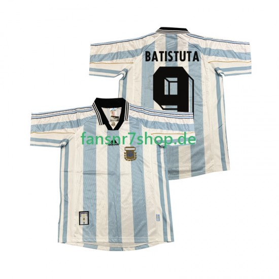 Argentinien fußball trikot BATISUTA 9 1998 Herren Heim Retro Kurzarm