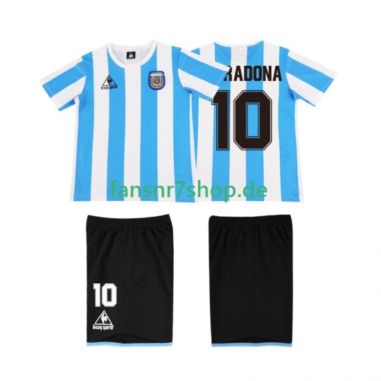 Argentinien fußball trikot MARADONA 10 1986 Kinder Heim Retro Kurzarm