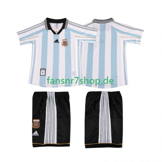 Argentinien fußball trikot 1998 Kinder Heim Retro Kurzarm
