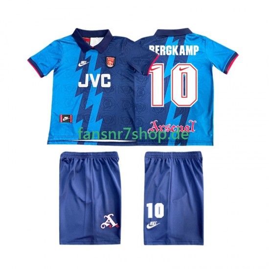 Arsenal fußball trikot BERGKAMP 10 1995 1996 Kinder Auswärts Retro Kurzarm