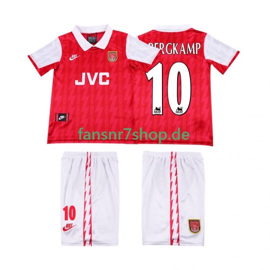 Arsenal fußball trikot BERGKAMP 10 1996 Kinder Heim Retro 1994 Kurzarm