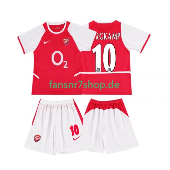 Arsenal fußball trikot BERGKAMP 10 2002 2003 Kinder Heim Retro Kurzarm