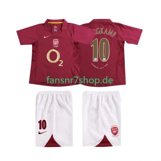 Arsenal fußball trikot BERGKAMP 10 2005 Kinder Heim Retro 2006 Kurzarm