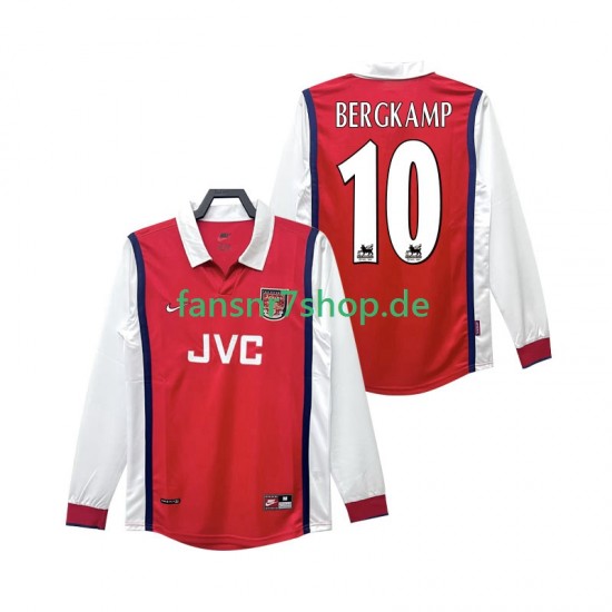 Arsenal fußball trikot BERGKAMP 10 1998 Herren Heim Retro 1999 Langarm
