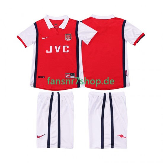 Arsenal fußball trikot 1998 Kinder Heim Retro 1999 Kurzarm