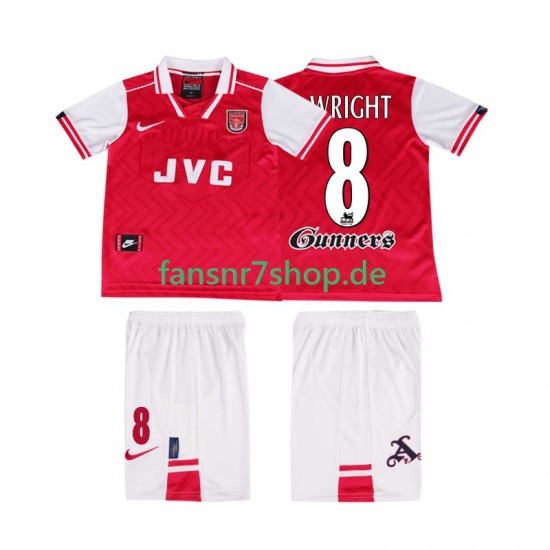 Arsenal fußball trikot WRIGHT 8 1996 1997 Kinder Heim Retro Kurzarm