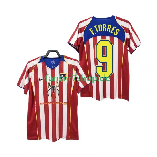 Atlético Madrid fußball trikot F TORRES 9 2005 Herren Heim Retro 2004 Kurzarm