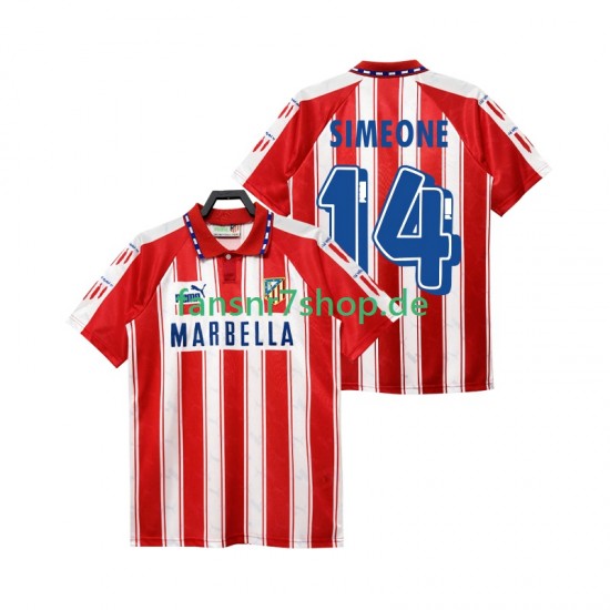 Atlético Madrid fußball trikot SIMEONE 14 1995 Herren Heim Retro 1994 Kurzarm