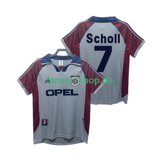 FC Bayern München fußball trikot Scholl 7 1998 Herren Ausweich Retro 1999 Kurzarm