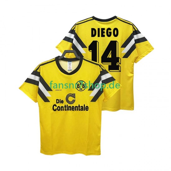 Borussia Dortmund fußball trikot DIEGO 14 DFB-POKAL 1989 Herren Heim Retro Kurzarm