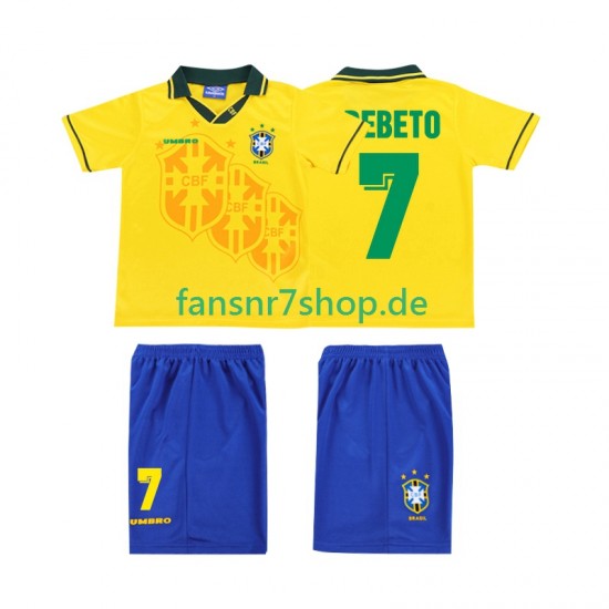 Brasilien fußball trikot BEBETO 7 Kinder Heim Retro 1994 Kurzarm