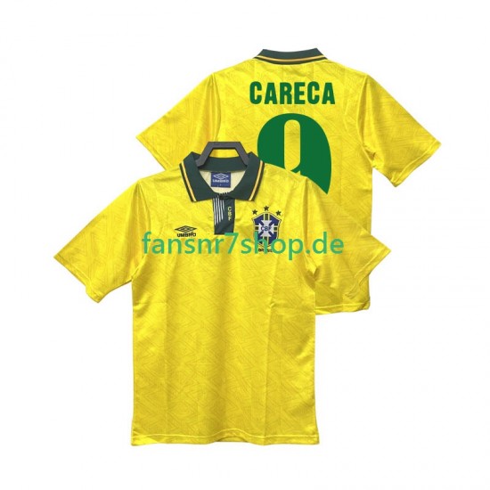 Brasilien fußball trikot CARECA 9 1991 1993 Herren Heim Retro Kurzarm