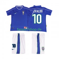 Brasilien fußball trikot RIVALDO 10 1998 Kinder Auswärts Retro Kurzarm Brasilien fußball trikot RIVALDO 10 1998 Kinder Auswärts Retro Kurzarm