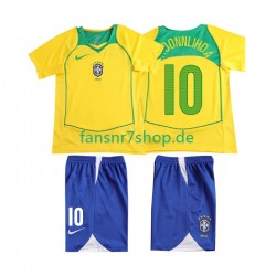 Brasilien fußball trikot RONALOINHO 10 Kinder Heim Retro 2004 Kurzarm Brasilien fußball trikot RONALOINHO 10 Kinder Heim Retro 2004 Kurzarm
