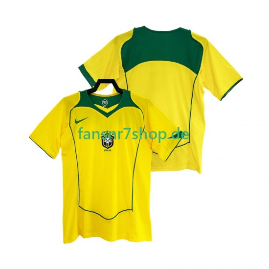 Brasilien fußball trikot Herren Heim Retro 2004 Kurzarm
