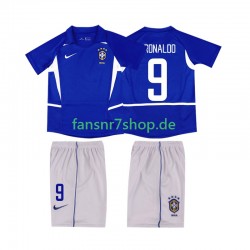Brasilien fußball trikot Ronaldo 9 2002 Kinder Auswärts Retro Kurzarm