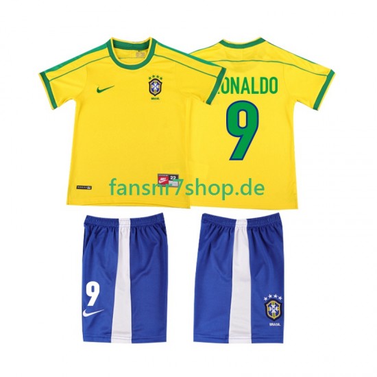 Brasilien fußball trikot Ronaldo 9 1998 Kinder Heim Retro Kurzarm