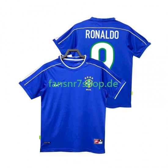 Brasilien fußball trikot Ronaldo 9 1998 Herren Auswärts Retro Kurzarm