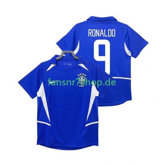 Brasilien fußball trikot Ronaldo 9 2002 Herren Auswärts Retro Kurzarm