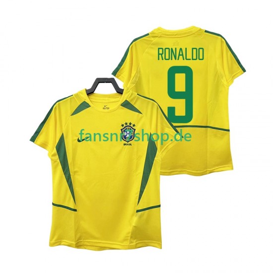 Brasilien fußball trikot Ronaldo 9 2002 Herren Heim Retro Kurzarm
