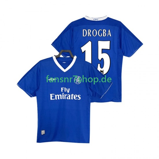 Chelsea fußball trikot DROGBA 15 2003 2005 Herren Heim Retro Kurzarm