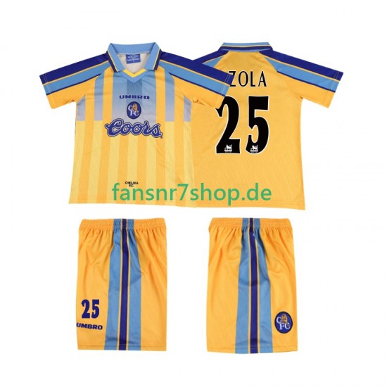 Chelsea fußball trikot ZOLA 25 1995 1997 Kinder Auswärts Retro Kurzarm
