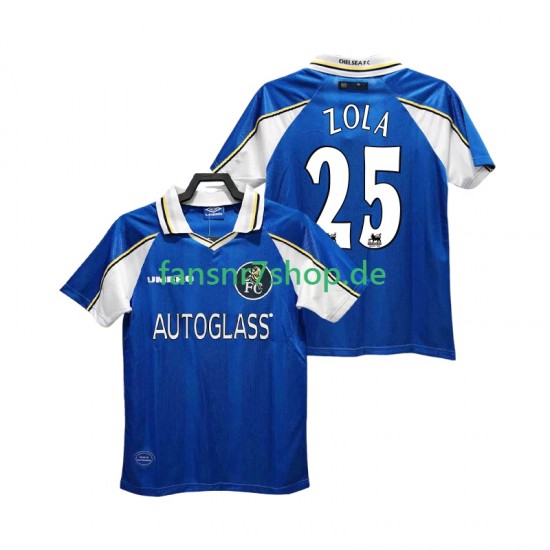 Chelsea fußball trikot ZOLA 25 1997 Herren Heim Retro 1999 Kurzarm