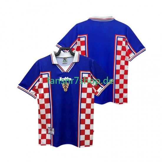 Kroatien fußball trikot 1998 Herren Auswärts Retro Kurzarm