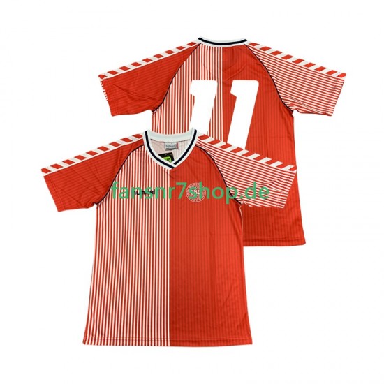 Dänemark fußball trikot 11 1986 Herren Heim Retro Kurzarm