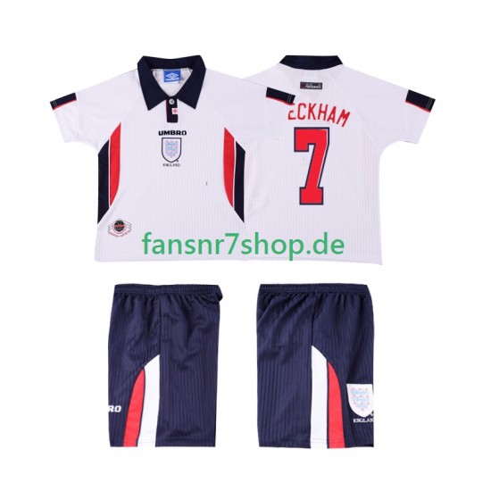 England fußball trikot Beckham 7 1998 Kinder Heim Retro Kurzarm