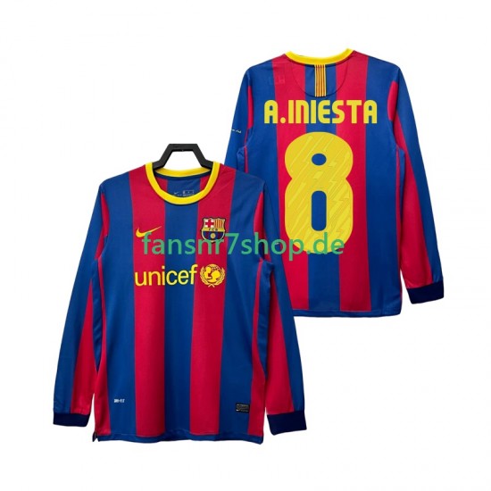 FC Barcelona fußball trikot A INIESTA 8 Herren Heim Retro 2011 2010 Langarm