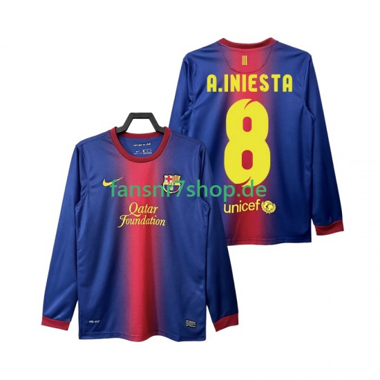 FC Barcelona fußball trikot A INIESTA 8 2012 2013 Herren Heim Retro Langarm