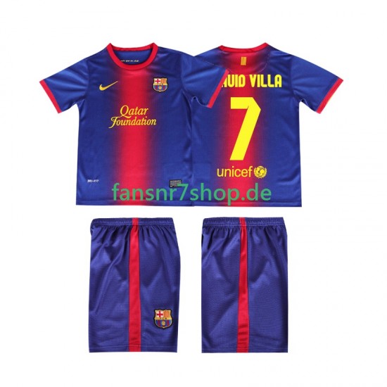 FC Barcelona fußball trikot DAUID VILLA 7 2012 2013 Kinder Heim Retro Kurzarm