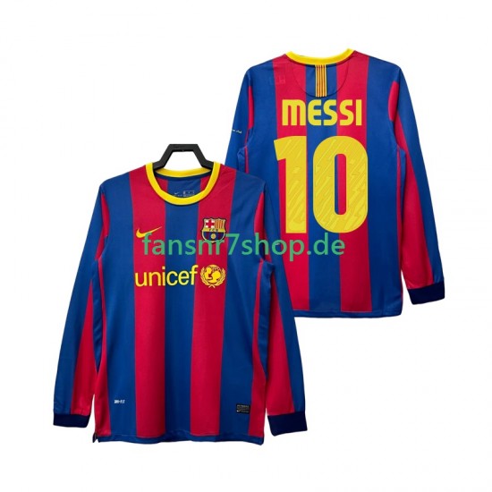 FC Barcelona fußball trikot Lionel Messi 10 Herren Heim Retro 2011 2010 Langarm
