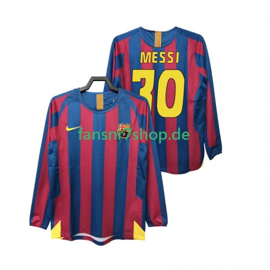 FC Barcelona fußball trikot Lionel Messi 30 2005 Herren Heim Retro 2006 Langarm