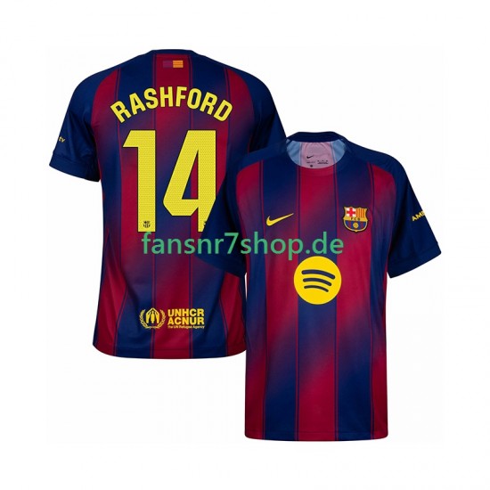 FC Barcelona fußball trikot Marcus Rashford 14 Herren Heim 2025-2026 Kurzarm