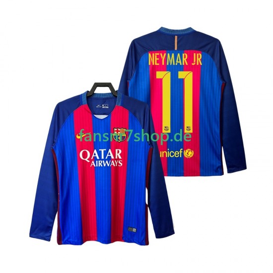 FC Barcelona fußball trikot Neymar JR 11 2016 2017 Herren Heim Retro Langarm