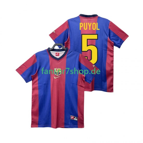 FC Barcelona fußball trikot PUYOL 5 1998 Herren Heim Retro 1999 Kurzarm