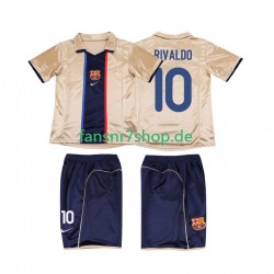 FC Barcelona fußball trikot RIVALDO 10 2001 2002 Kinder Auswärts Retro Kurzarm