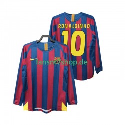 FC Barcelona fußball trikot RONALDINHO 10 2005 Herren Heim Retro 2006 Langarm