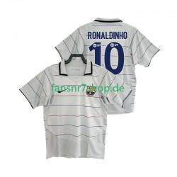 FC Barcelona fußball trikot RONALDINHO 10 2003 Herren Auswärts Retro 2004 Kurzarm