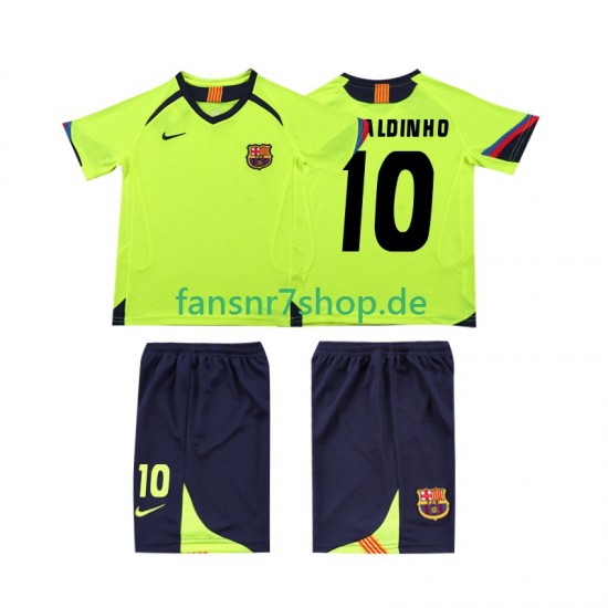 FC Barcelona fußball trikot RONALDINHO 10 2005 Kinder Auswärts Retro 2006 Kurzarm