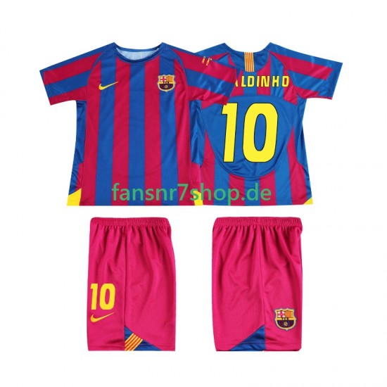 FC Barcelona fußball trikot RONALDINHO 10 Champions League 2005 Kinder Heim Retro 2006 Kurzarm