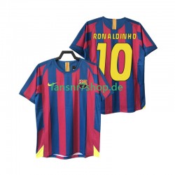 FC Barcelona fußball trikot RONALDINHO 10 2005 Herren Heim Retro 2006 Kurzarm