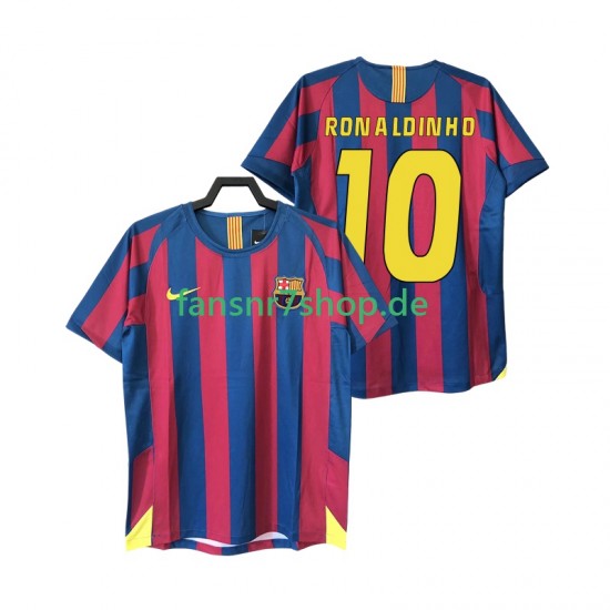 FC Barcelona fußball trikot RONALDINHO 10 2005 Herren Heim Retro 2006 Kurzarm
